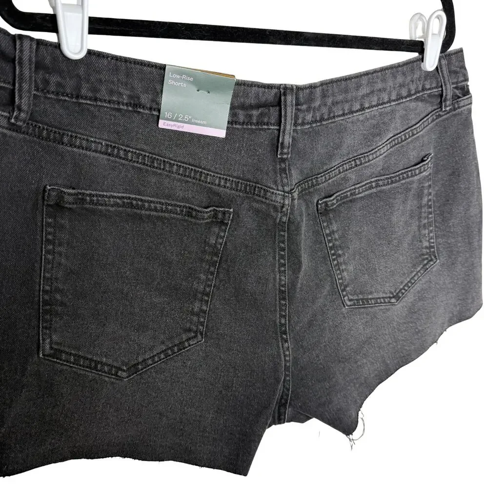 Wild Fable Low Rise Cutoff Denim Shorts Size 16 Y2K Grunge Streetwear Alt Edgy